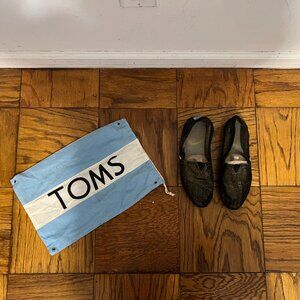 TOMS Alpargata Slip-On Shoe, dark gold metallic, women’s size 8
